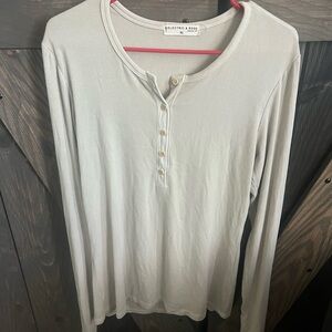 Electric & Rose Cream Ribbed Henley